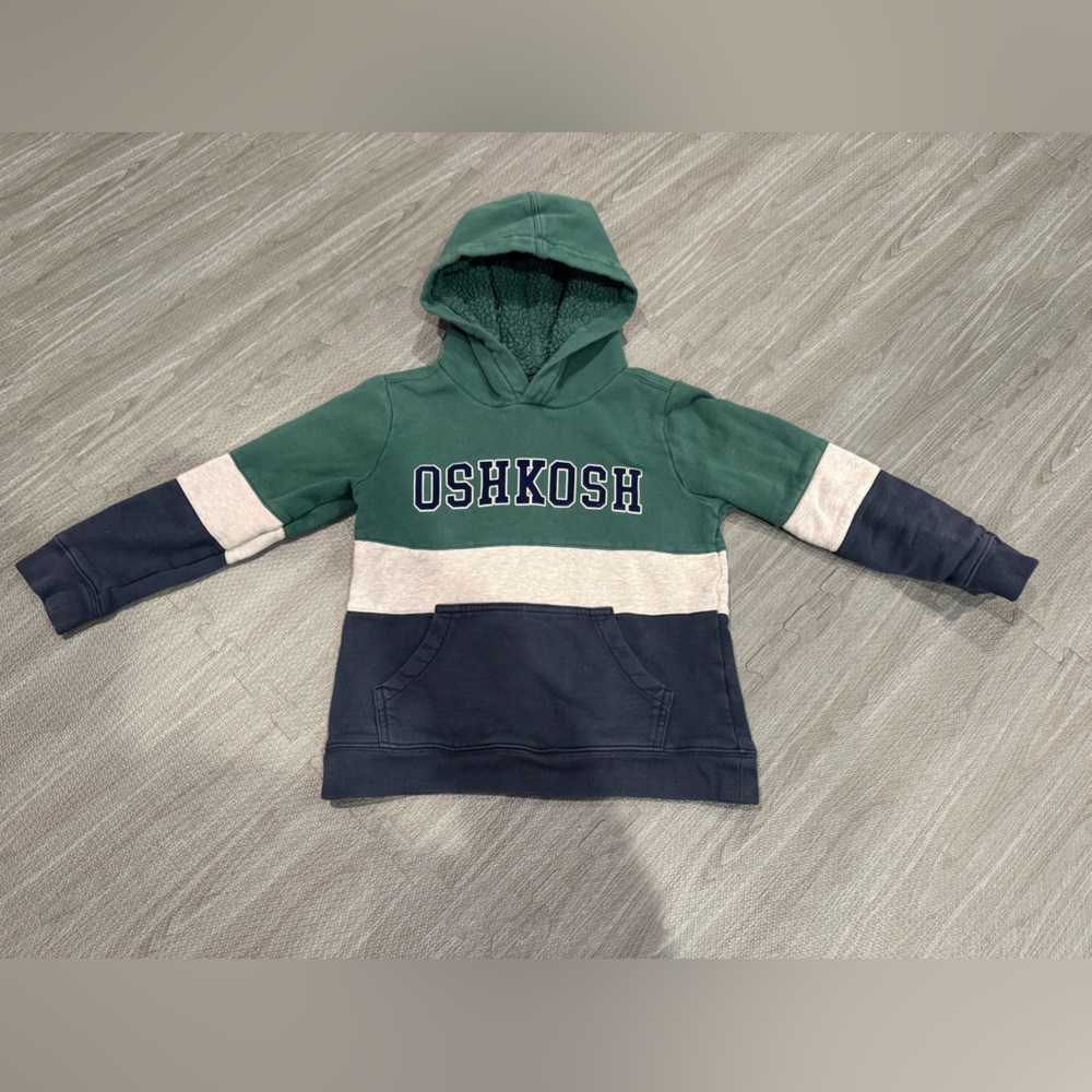 OshKosh B'gosh Green and Navy Kids Hoodie
